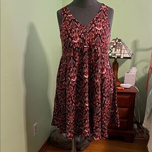 Torrid Red and Orange Patterned Mini Dress